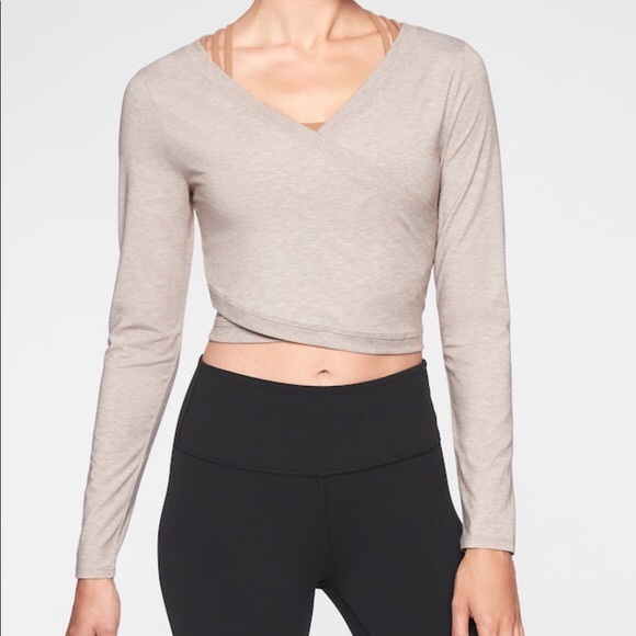 Athleta Tops - Athleta NWT Encore Wrap Top Dovetail Taupe 2X